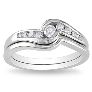 14k White Gold 1/4ct TDW Diamond Bridal Ring Set (H-I, I2-I3)