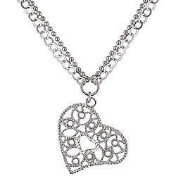 Sterling Silver Two-strand Heart Necklace