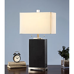 Indoor 2-light Black Marble Tall Table Lamp