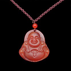 Agate Happy Buddha necklace (China)
