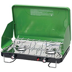 Stansport Green Piezo 2-burner Stove with Drip Pan