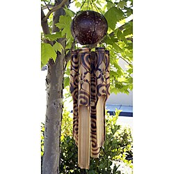 Bamboo Burnt Hibyscus Wind Chime (Indonesia)