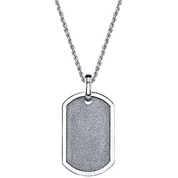 Two-tone Stainless Steel Men's Dog Tag Necklace