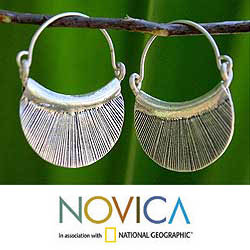 Silver 'Diva' Hoop Earrings (Thailand)