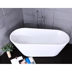 Free-standing Deep Soak Bath Tub and Faucet
