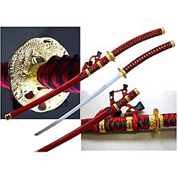 Red Japanese 43.75-inch Jintachi Ceremonial Sword