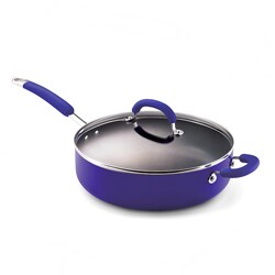Rachael Ray Blue Porcelain 6 quart Covered Saute Pan