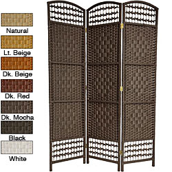 Wood and Fiber Woven 5.5-foot Room Divider (China)