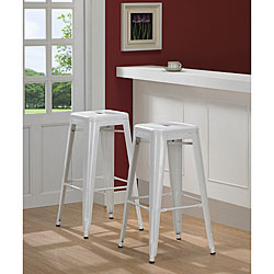 Tabouret 30-inch White Bar Stools (Set of 2)