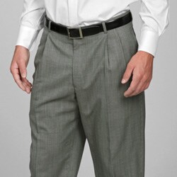 Austin Reed Men's Black/ White Check Pleated Gabardine Trousers