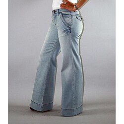 Institute Liberal Women's High Waist Light Wash Wide-leg Trousers