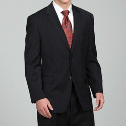 Luca Bertoni Men's Navy Pinstripe Two-button Suit