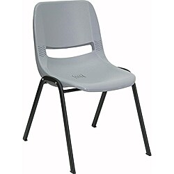 EcoFriendly Ergonomic Shell Grey Stack Chairs (Case of 40)