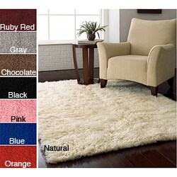 Alexa Ultra Premium Natural Flokati New Zealand Wool Shag Rug (5' x 7')