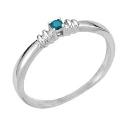 10k White Gold Blue Diamond Accent Promise Ring