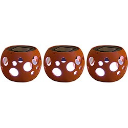 Tricod Orange Solar Light Pots (Set of 3)