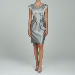Jessica Howard Women's Silver Shantung Sheath Dress