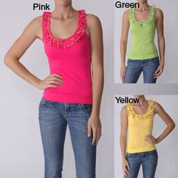 Derek Heart Junior's Knit Twin Print Racer Back Top