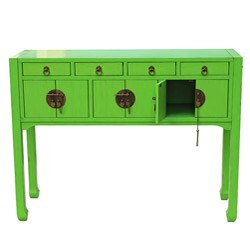 Antique Lime Green Sofa Table