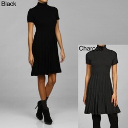 Calvin Klein Turtleneck Pleated Sweater Dress.
