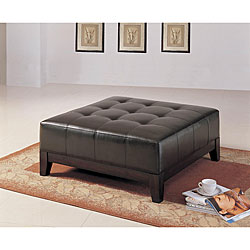 Bonded Leather Brown Soft-top Ottoman