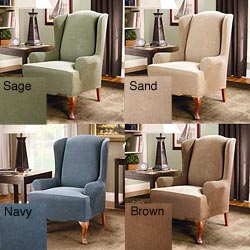 Sure Fit Stretch Stripe Wing Chair Slipcover