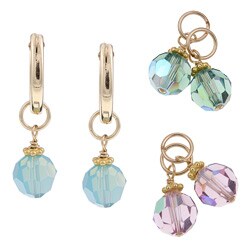 Charming Life 14k Goldfill Lavender, Blue, Green Crystal Earrings