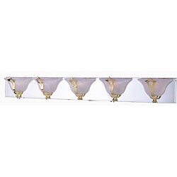 Medallion 5-light Brass Bath Wall Sconce