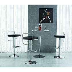 Soho Black Leather Bar Stool