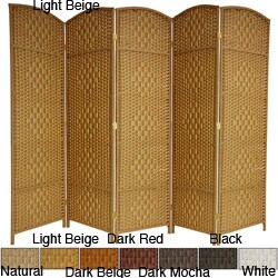 Wood and Fiber 5-panel 6-foot Diamond Weave Room Divider (China)