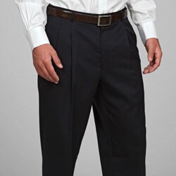 Austin Reed Men's Navy Pleated Gabardine Trousers