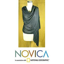 Silk and Cashmere Wool 'Storm' Shawl (India)
