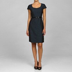 Sandra Darren Women's Belted Sharkskin Dress