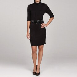 Sangria Women's Belted 1/2-sleeve Sweater Knit Dress
