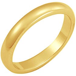 14k Gold Overlay Terete Tapered Band (3 mm)