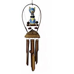 Bamboo 'Raguedy Cat' Wind Chime (Indonesia)