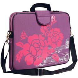 Fuji Depot 17-inch 'Purple Hibiscus' Handled Laptop Sleeve