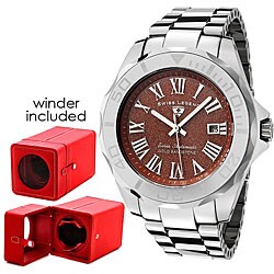 Swiss Legend Men's Red Sandstone Dial Tungsten Watch with Winder
