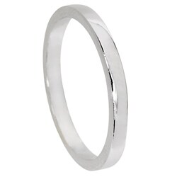 White Rhodium Overlay Contoured Fit Band (2 mm)