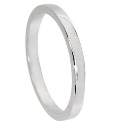 White Rhodium Overlay Men's Band (2 mm)