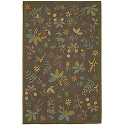 Martha Stewart Grove Twig Olive Green Wool Rug (3'9 x 5'9)