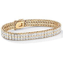 Ultimate CZ 14k Yellow Gold Overlay Cubic Zirconia Bracelet