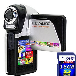 SVP HDDV2200 5MP Silver Digital Camcorder with 16GB SDHC Memory Card 