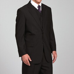 Carlo Lusso Men's Black 3-piece Suit