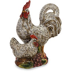 Handcrafted Americana Barnyard Royalty Chickens Figurine