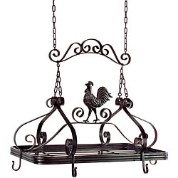 Handcrafted Americana Country Chicken Hanging Pot Rack