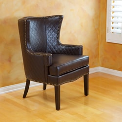 Roma Brown Quilted Leather Arm Chair.