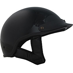 DOT Gloss Black Shorty Motorcycle Helmet