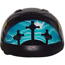 Iron Horse DOT Approved Blue Cross Shorty Motorcycle Helmet