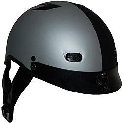 DOT Matte Black/ Silver Shorty Motorcycle Helmet